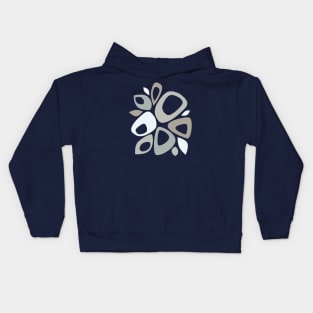 Mid Century Modern Abstract Blue, Grey and White Kids Hoodie